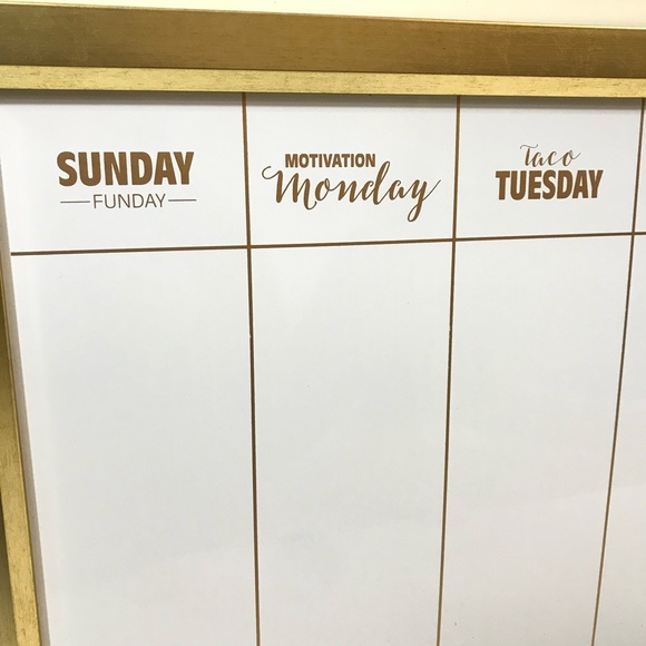 Gold Framed Chalkboard 16x20/" Ashland Wall-Mounted Weekly Planner BRAND NEW